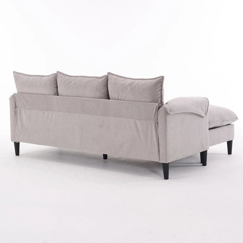 78.74 3-Seater L-Shaped Convertible Sectional Sofa with Footstools and Storage