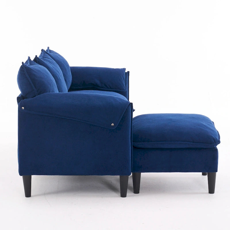 78.74 3-Seater L-Shaped Convertible Sectional Sofa with Footstools and Storage