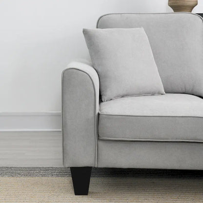 Grey 108 Spacious U-Shaped 7-Seater Sofa Set with 3 Pillows and Chaise, Ideal for Living Room or Apartment