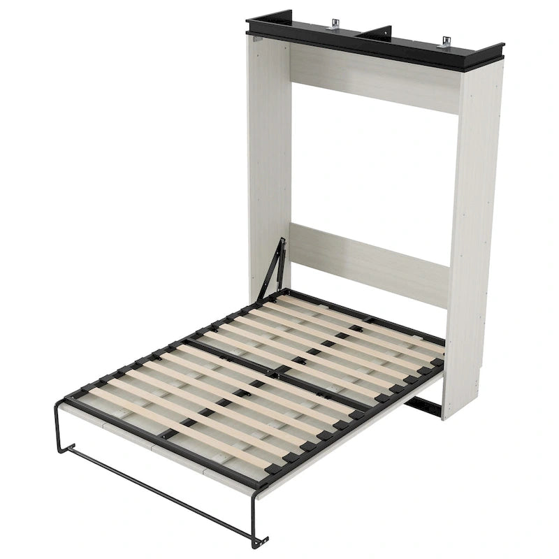 Black White Full Size Upholstered Bed with Piglet Headboard and Slide