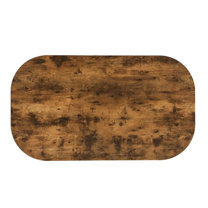 Modern 7-Piece Metal Frame Dining Table Set with Half-Round Table & 6 Chairs