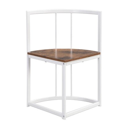 Modern 7-Piece Metal Frame Dining Table Set with Half-Round Table & 6 Chairs