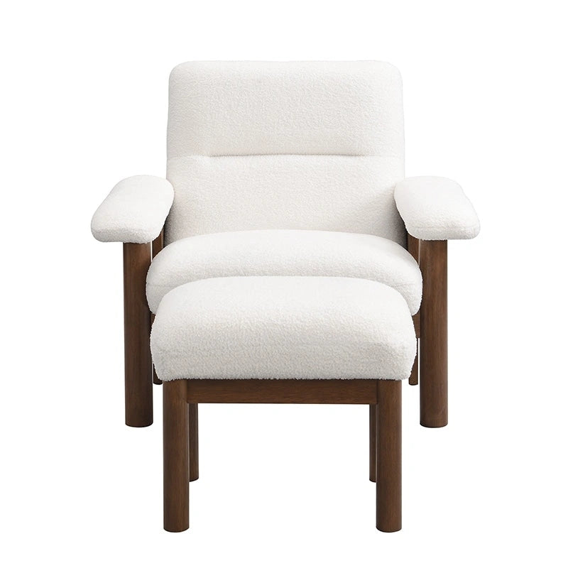 Mid-Century Accent Chair with Ottoman