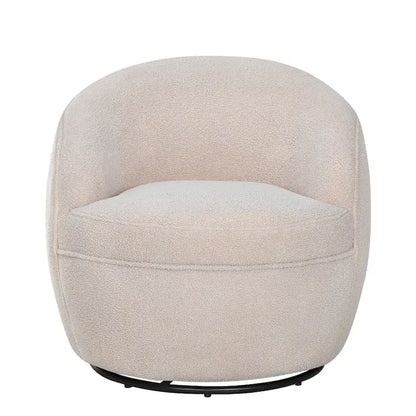 Roundhill Furniture Galleria 360 Swivel Teddy Sherpa Fabric Barrel Chair
