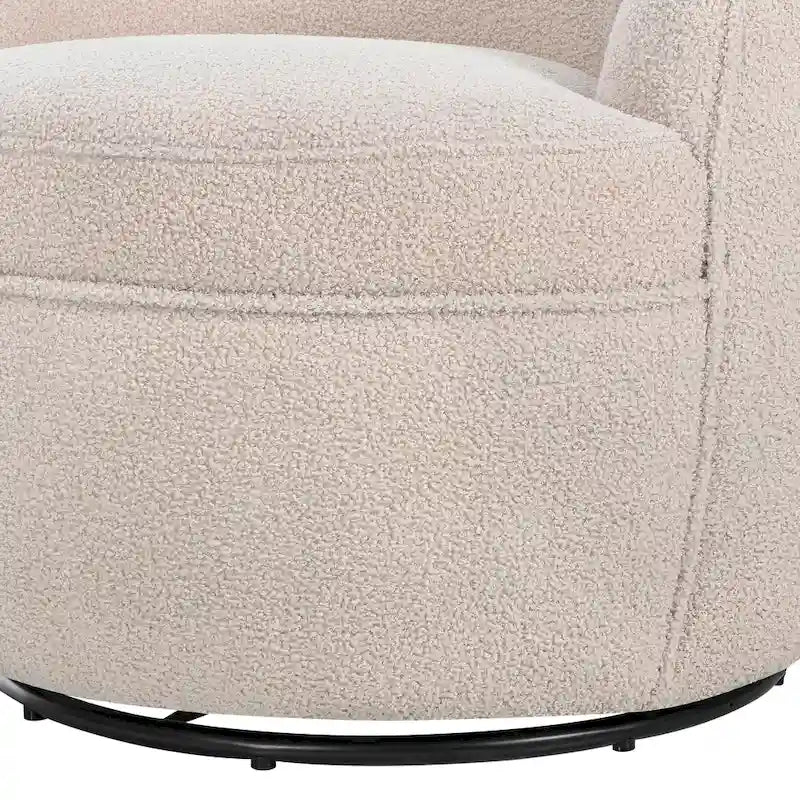Roundhill Furniture Galleria 360 Swivel Teddy Sherpa Fabric Barrel Chair