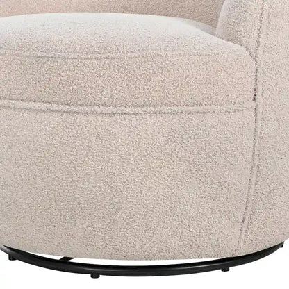 Roundhill Furniture Galleria 360 Swivel Teddy Sherpa Fabric Barrel Chair