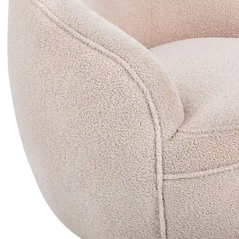 Roundhill Furniture Galleria 360 Swivel Teddy Sherpa Fabric Barrel Chair