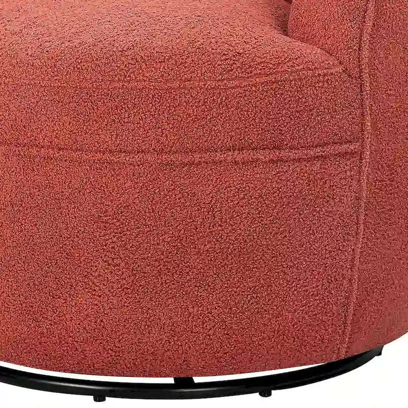 Roundhill Furniture Galleria 360 Swivel Teddy Sherpa Fabric Barrel Chair