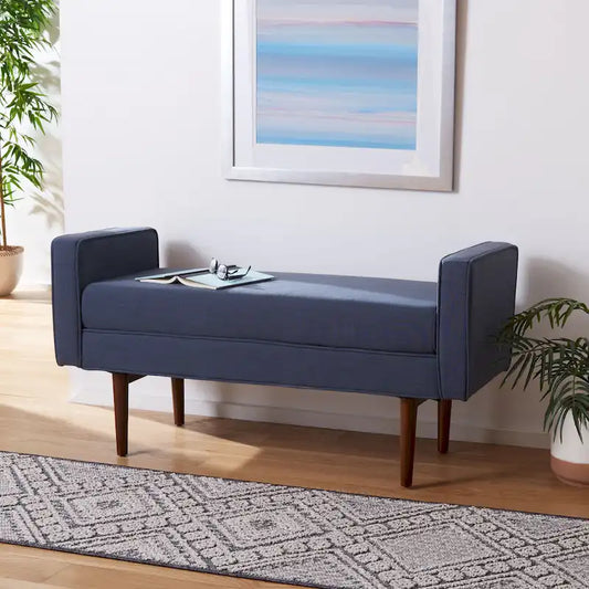 SAFAVIEH Rosalee Mid-Century Modern 25-inch Bench - 49 W x 18 L x 25 H - 49Wx18Dx25H