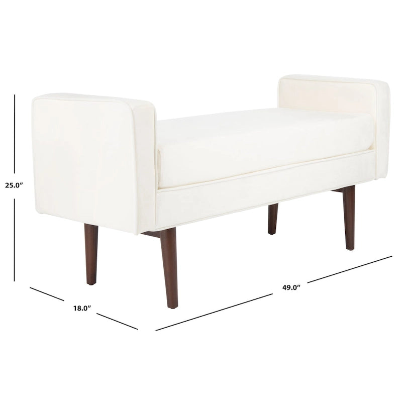 SAFAVIEH Rosalee Mid-Century Modern 25-inch Bench - 49 W x 18 L x 25 H - 49Wx18Dx25H