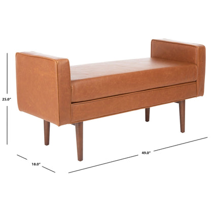 SAFAVIEH Rosalee Mid-Century Modern 25-inch Bench - 49 W x 18 L x 25 H - 49Wx18Dx25H