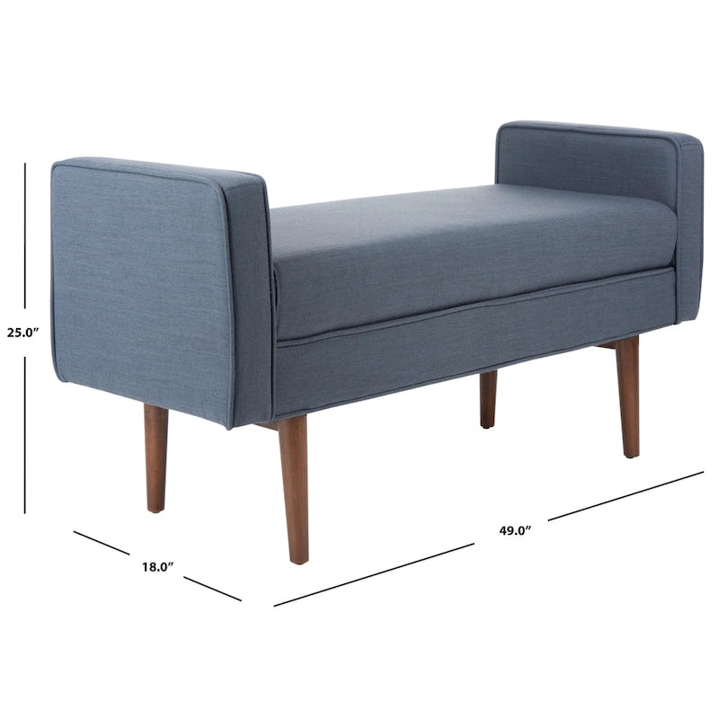 SAFAVIEH Rosalee Mid-Century Modern 25-inch Bench - 49 W x 18 L x 25 H - 49Wx18Dx25H