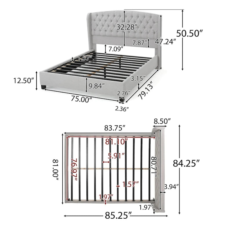 Virago Upholstered Low-profile King Platform Bed by Christopher Knight Home