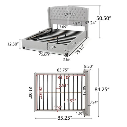 Virago Upholstered Low-profile King Platform Bed by Christopher Knight Home
