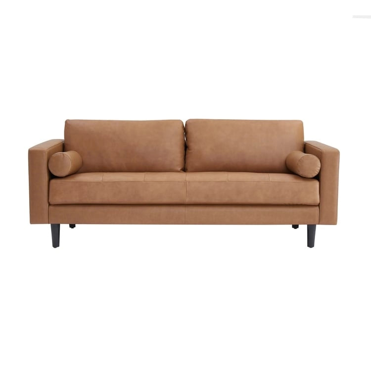 Genuine Mid-Century Leather Sofa Couch for Living Room Luxury Couch Sofa Furniture for Home Office Bedroom