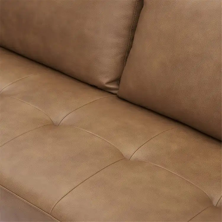 Genuine Mid-Century Leather Sofa Couch for Living Room Luxury Couch Sofa Furniture for Home Office Bedroom