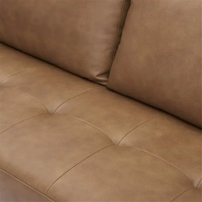 Genuine Mid-Century Leather Sofa Couch for Living Room Luxury Couch Sofa Furniture for Home Office Bedroom