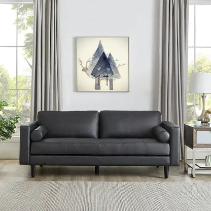 Genuine Mid-Century Leather Sofa Couch for Living Room Luxury Couch Sofa Furniture for Home Office Bedroom