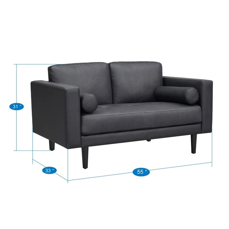 Genuine Mid-Century Leather Sofa Couch for Living Room Luxury Couch Sofa Furniture for Home Office Bedroom