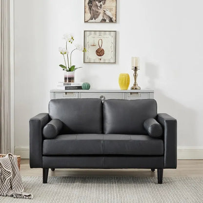 Genuine Mid-Century Leather Sofa Couch for Living Room Luxury Couch Sofa Furniture for Home Office Bedroom