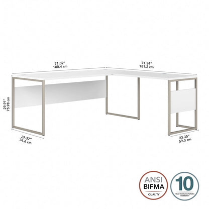 Hybrid 72W x 30D L Shaped Table Desk by Bush Business Furniture
