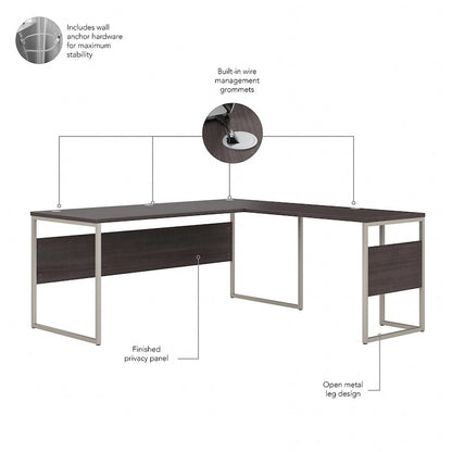 Hybrid 72W x 30D L Shaped Table Desk by Bush Business Furniture