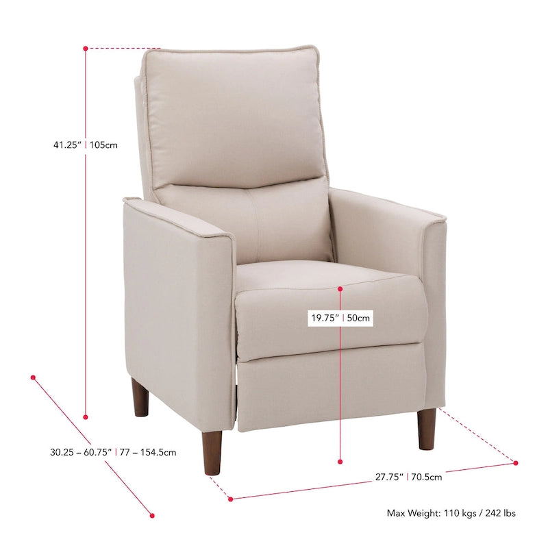 High-Leg Manual Recliner with Footrest