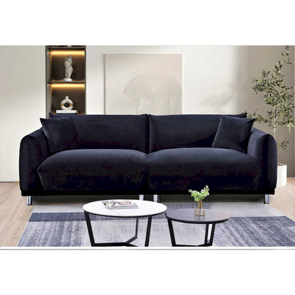 US Pride Furniture 88.2W Metal Legs Velvet Fabirc Sofa