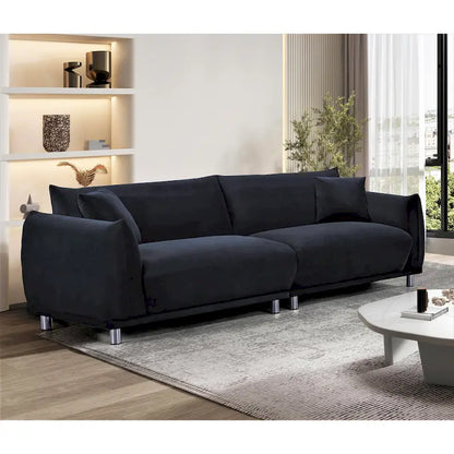 US Pride Furniture 88.2W Metal Legs Velvet Fabirc Sofa