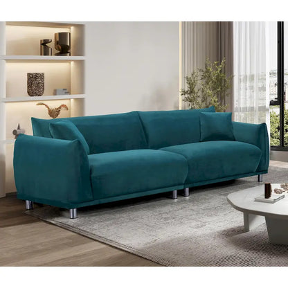 US Pride Furniture 88.2W Metal Legs Velvet Fabirc Sofa