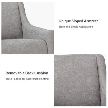 Francis Mid-century Modern Upholstered Armchair with Sloped Arms and Solid Wood Legs by HULALA HOME