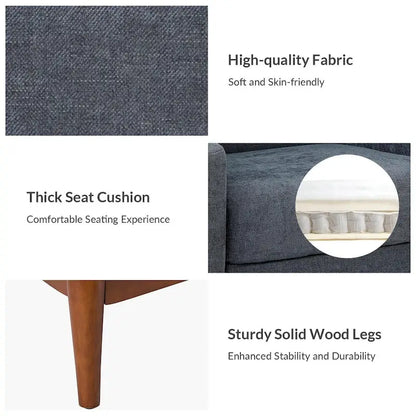 Francis Mid-century Modern Upholstered Armchair with Sloped Arms and Solid Wood Legs by HULALA HOME