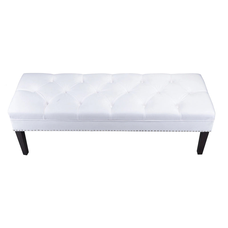 Mid Century Modern Tufted Upholstered Living Room Bench