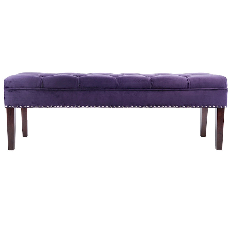 Mid Century Modern Tufted Upholstered Living Room Bench