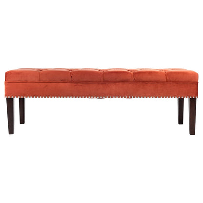 Mid Century Modern Tufted Upholstered Living Room Bench