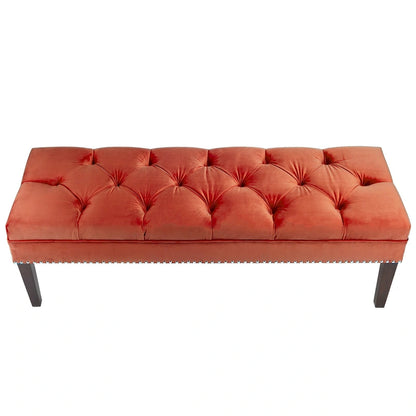 Mid Century Modern Tufted Upholstered Living Room Bench