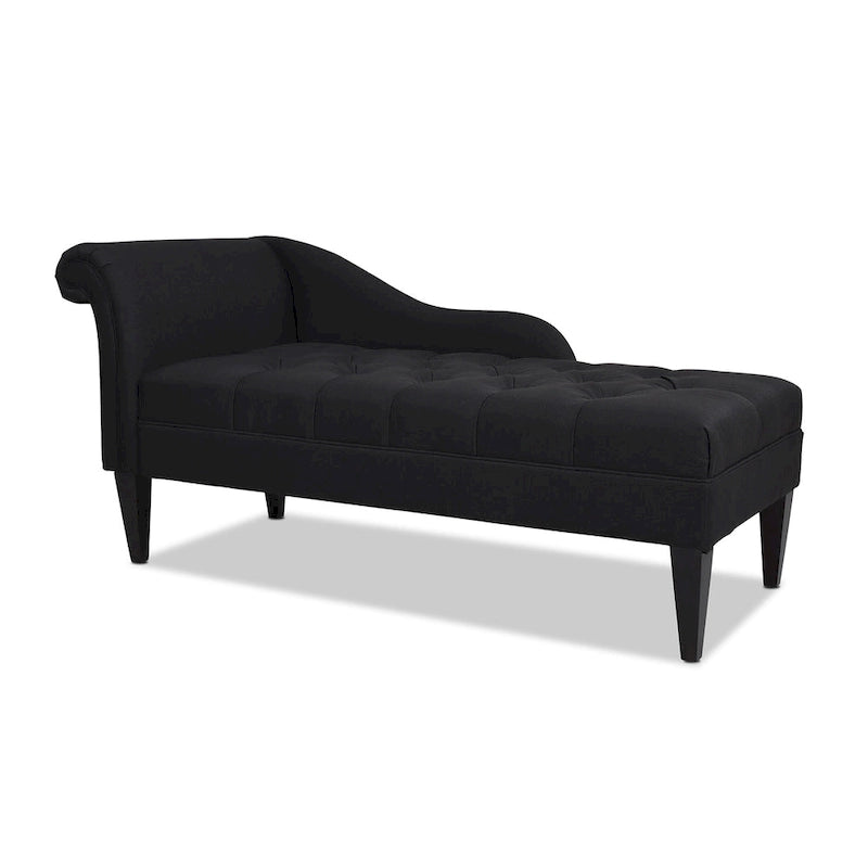Harrison 64 Mid-Century Tufted Rolled-Arm Chaise Lounge