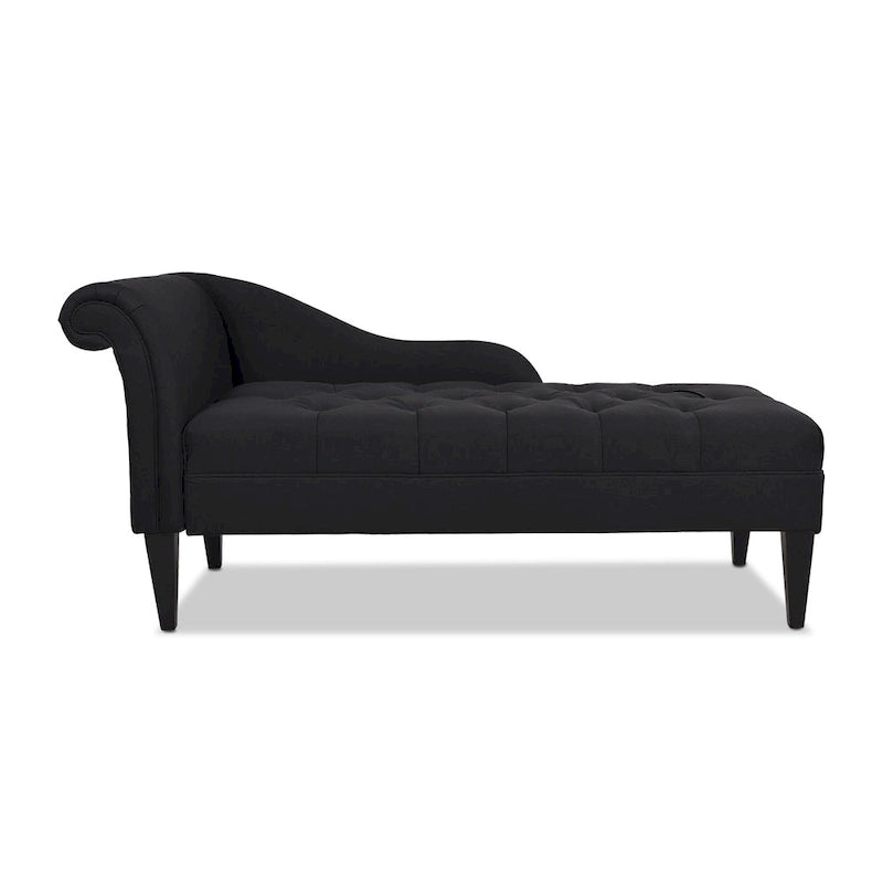 Harrison 64 Mid-Century Tufted Rolled-Arm Chaise Lounge