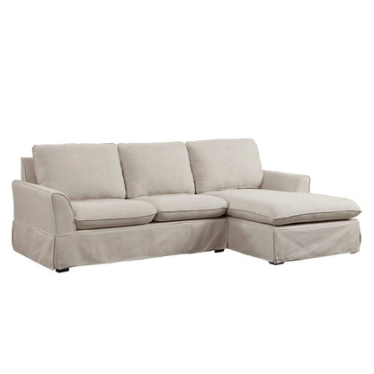 Gami Transitional Linen Fabric Skirted Sectional by Furniture of America