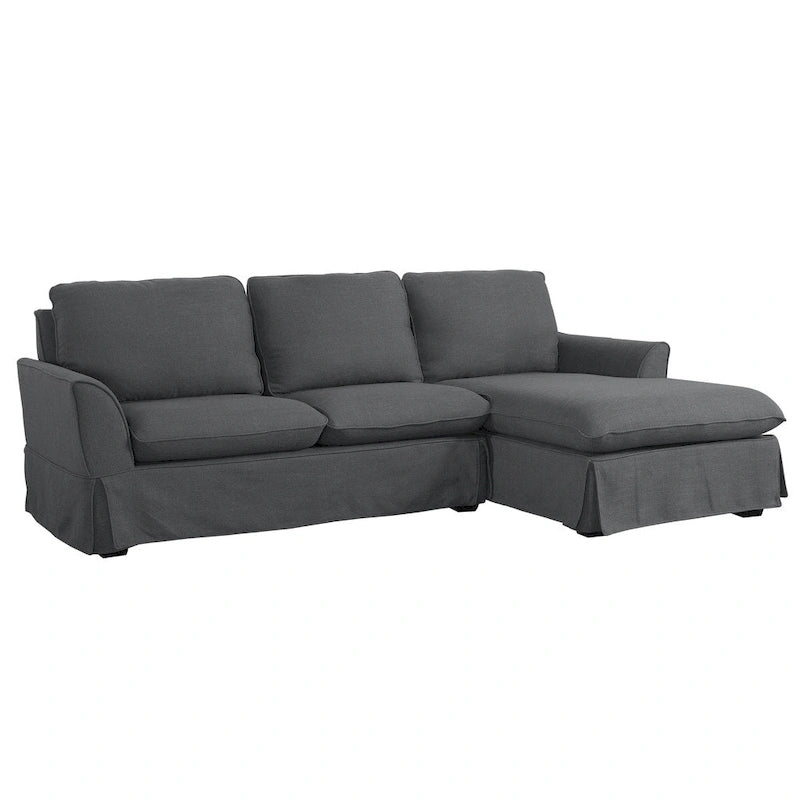 Gami Transitional Linen Fabric Skirted Sectional by Furniture of America