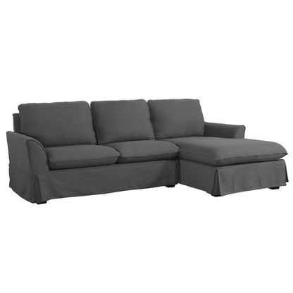 Gami Transitional Linen Fabric Skirted Sectional by Furniture of America