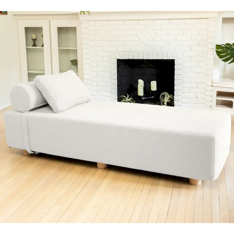 Jaxx Alvy Indoor Lounger / Daybed - Luxurious Lounger with Maple Feet, Boucle