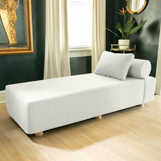 Jaxx Alvy Indoor Lounger / Daybed - Luxurious Lounger with Maple Feet, Boucle