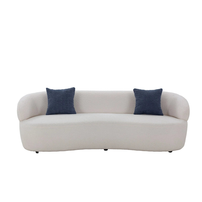 86.61in 3 Seater Modern Curved Upholstered Fabric Sofa Courch