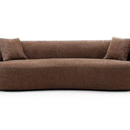 86.61in 3 Seater Modern Curved Upholstered Fabric Sofa Courch