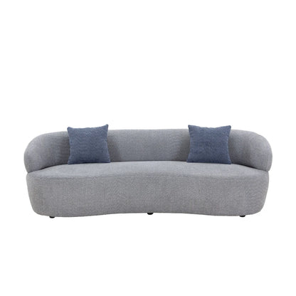 86.61in 3 Seater Modern Curved Upholstered Fabric Sofa Courch