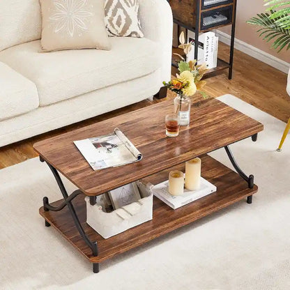 Javlergo Modern 3 Piece Coffee Table Set for Living Room Include Wood Coffee Table and End Table Set of 2