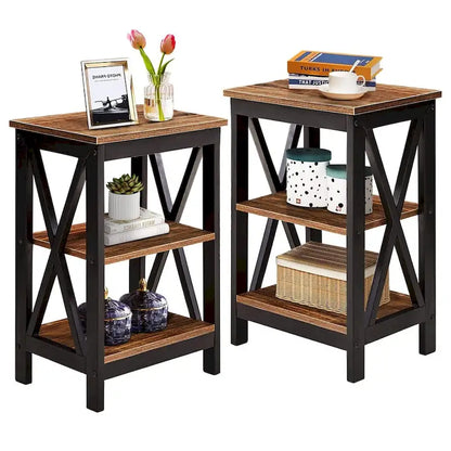 Javlergo Modern 3 Piece Coffee Table Set for Living Room Include Wood Coffee Table and End Table Set of 2