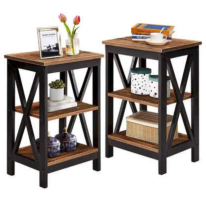 Javlergo Modern 3 Piece Coffee Table Set for Living Room Include Wood Coffee Table and End Table Set of 2