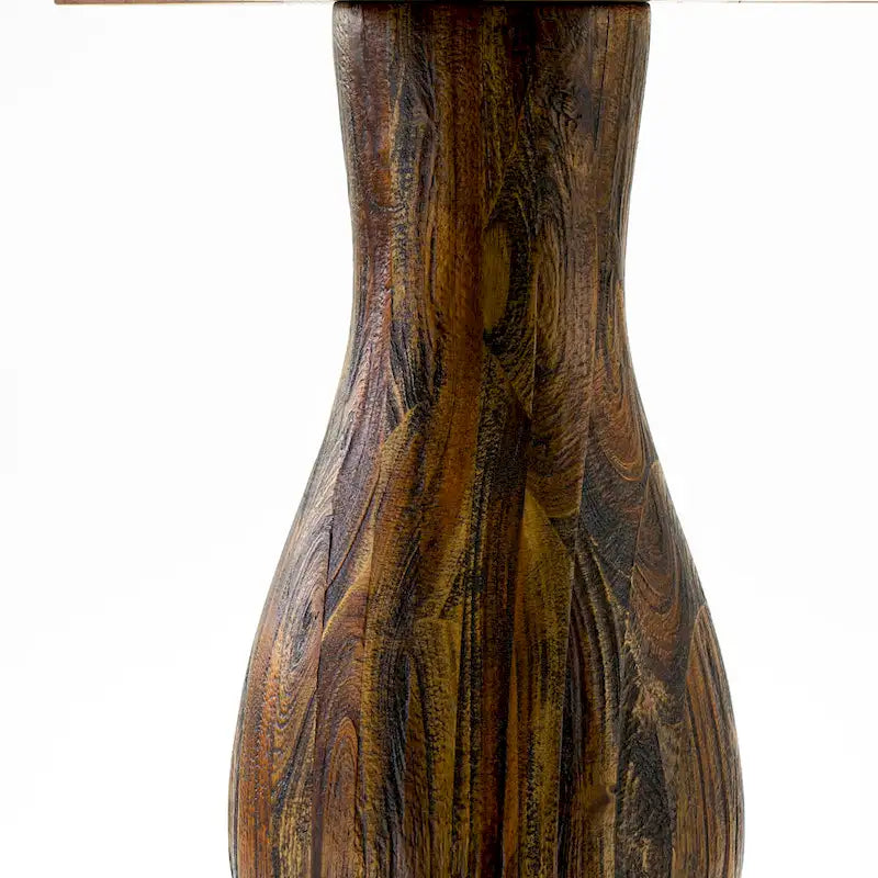 East West Furniture Ferris Modern Dining Table - a Round Kitchen Table Top with Pedestal Base, 48x48 Inch, (Finish Options)